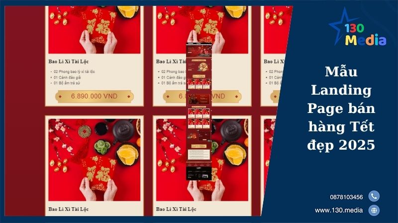 Mẫu Landing Page bán hàng Tết đẹp 2025