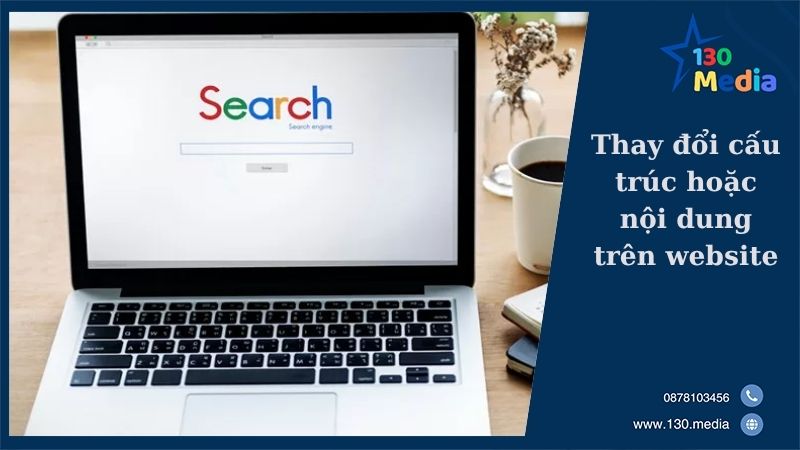 Thay đổi cấu trúc hoặc nội dung trên website