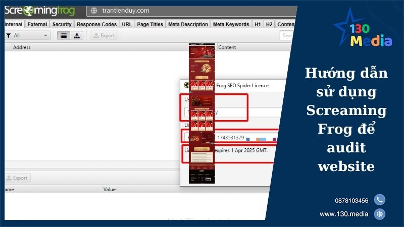 Hướng dẫn sử dụng Screaming Frog để audit website