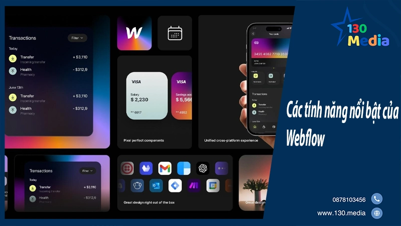Các tính năng nổi bật của Webflow