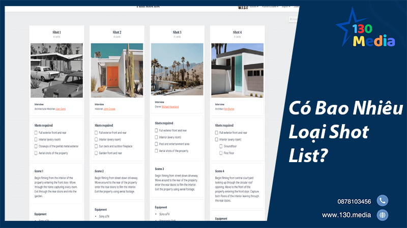Có Bao Nhiêu Loại Shot List?